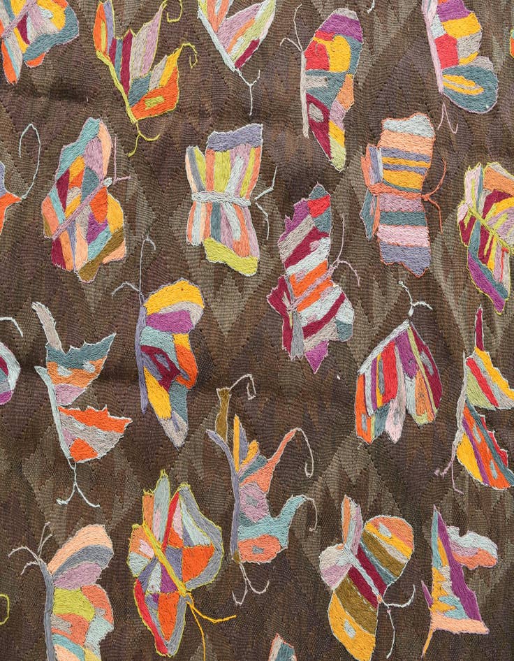 Detail image of  6' 4 x 9' 2  Hand Woven Kilim Suzani Wool Rug