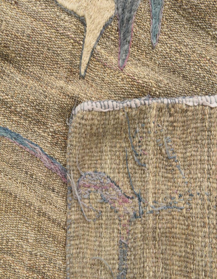 Detail image of  5' 8 x 7' 8  Hand Woven Kilim Suzani Wool Rug