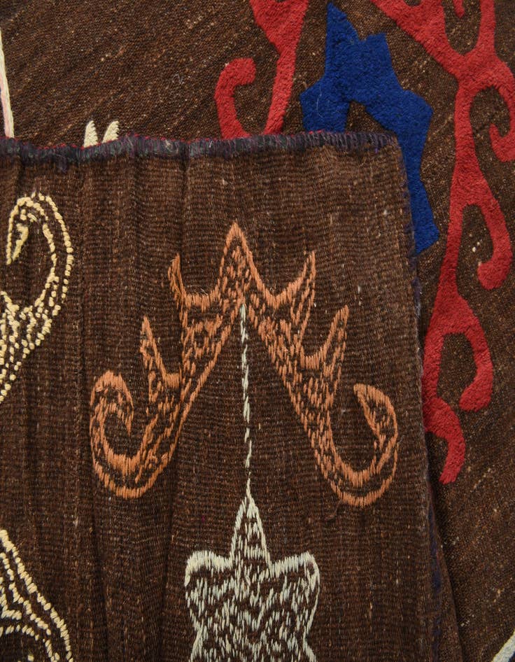 Detail image of  6' 4 x 9' 3  Hand Woven Kilim Suzani Wool Rug
