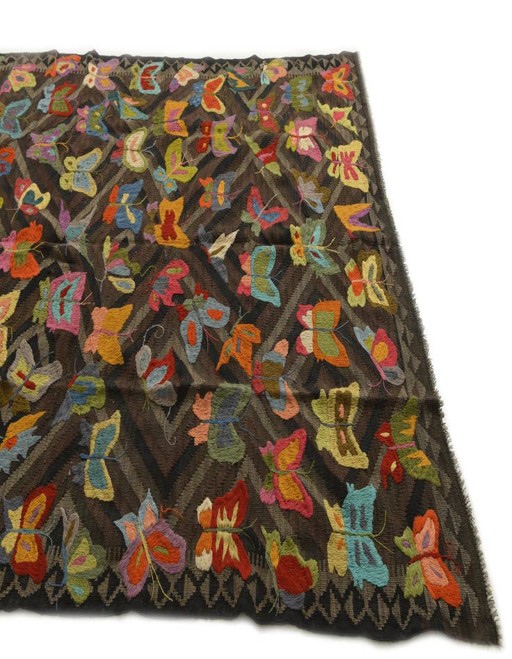 Detail image of  5' 7 x 7' 9  Hand Woven Kilim Suzani Wool Rug