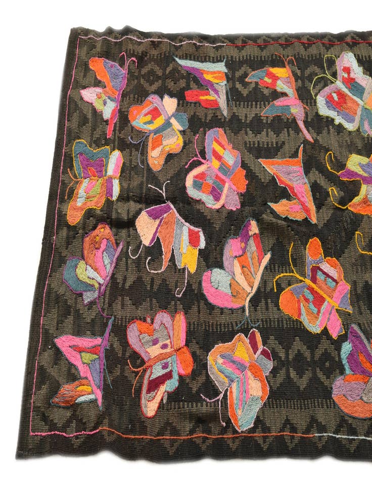 Detail image of  3' 1 x 6' 3  Hand Woven Kilim Suzani Wool Rug