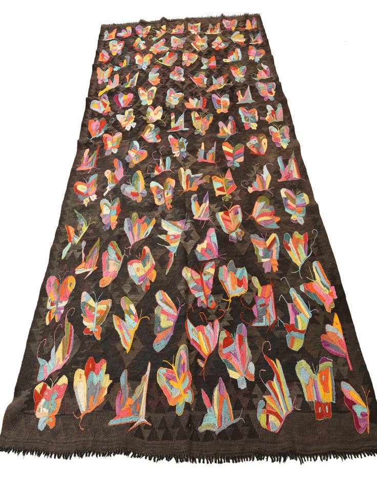 Detail image of  6' 4 x 9' 5  Hand Woven Kilim Suzani Wool Rug