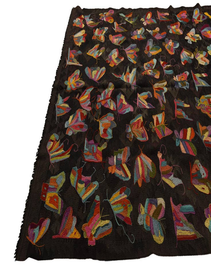 Detail image of  6' 4 x 9' 5  Hand Woven Kilim Suzani Wool Rug