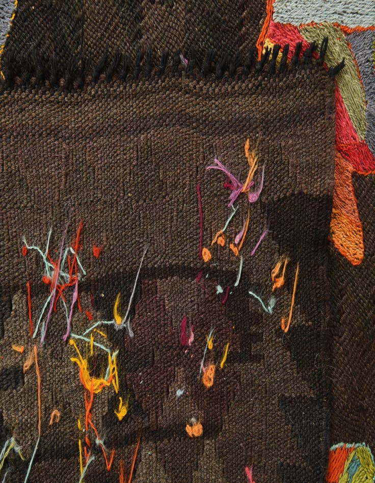 Detail image of  6' 4 x 9' 5  Hand Woven Kilim Suzani Wool Rug