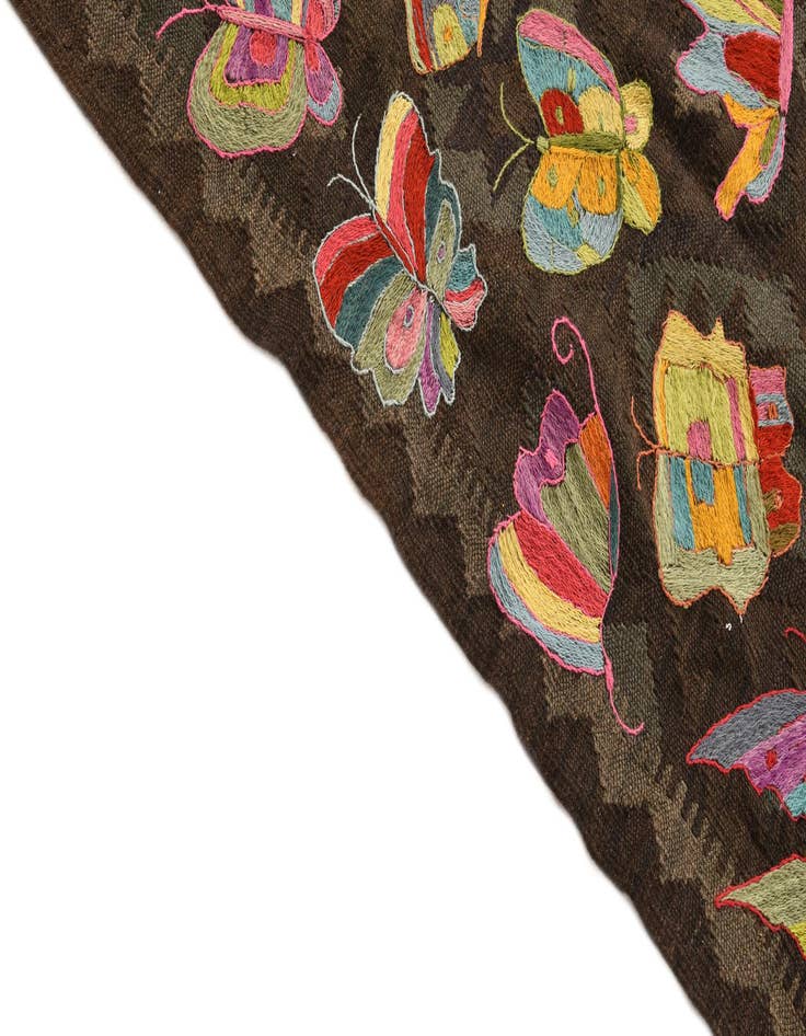 Detail image of  6' 2 x 9' 4  Hand Woven Kilim Suzani Wool Rug