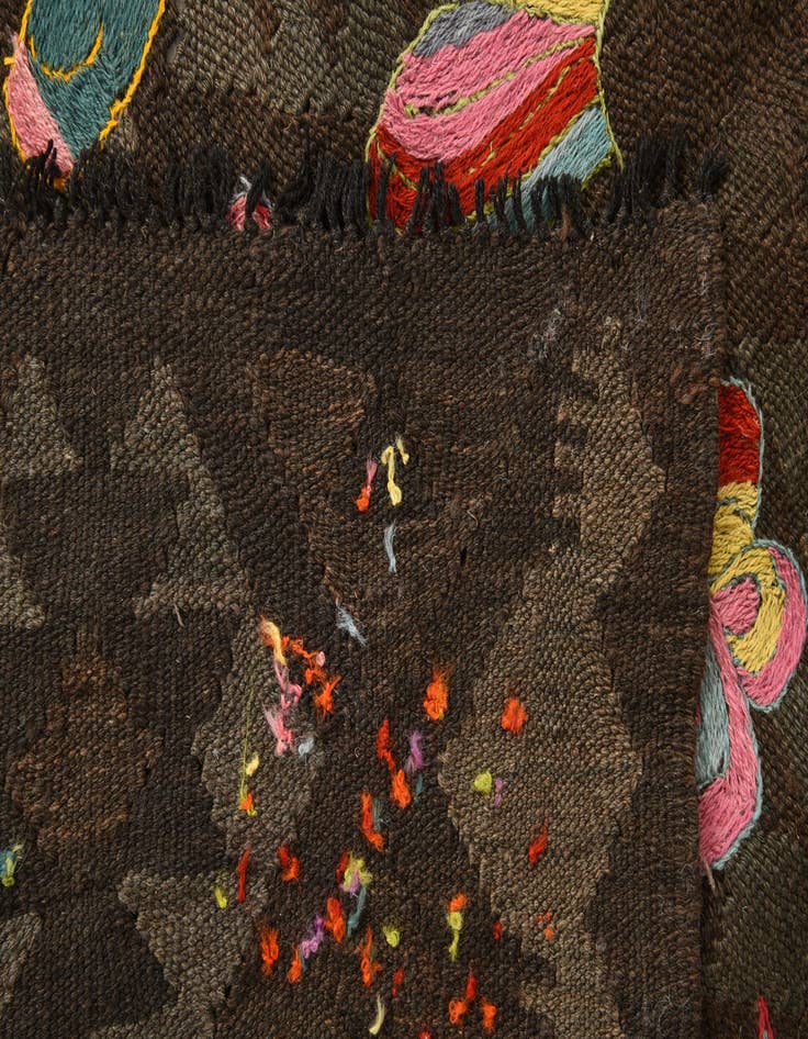 Detail image of  6' 2 x 9' 4  Hand Woven Kilim Suzani Wool Rug