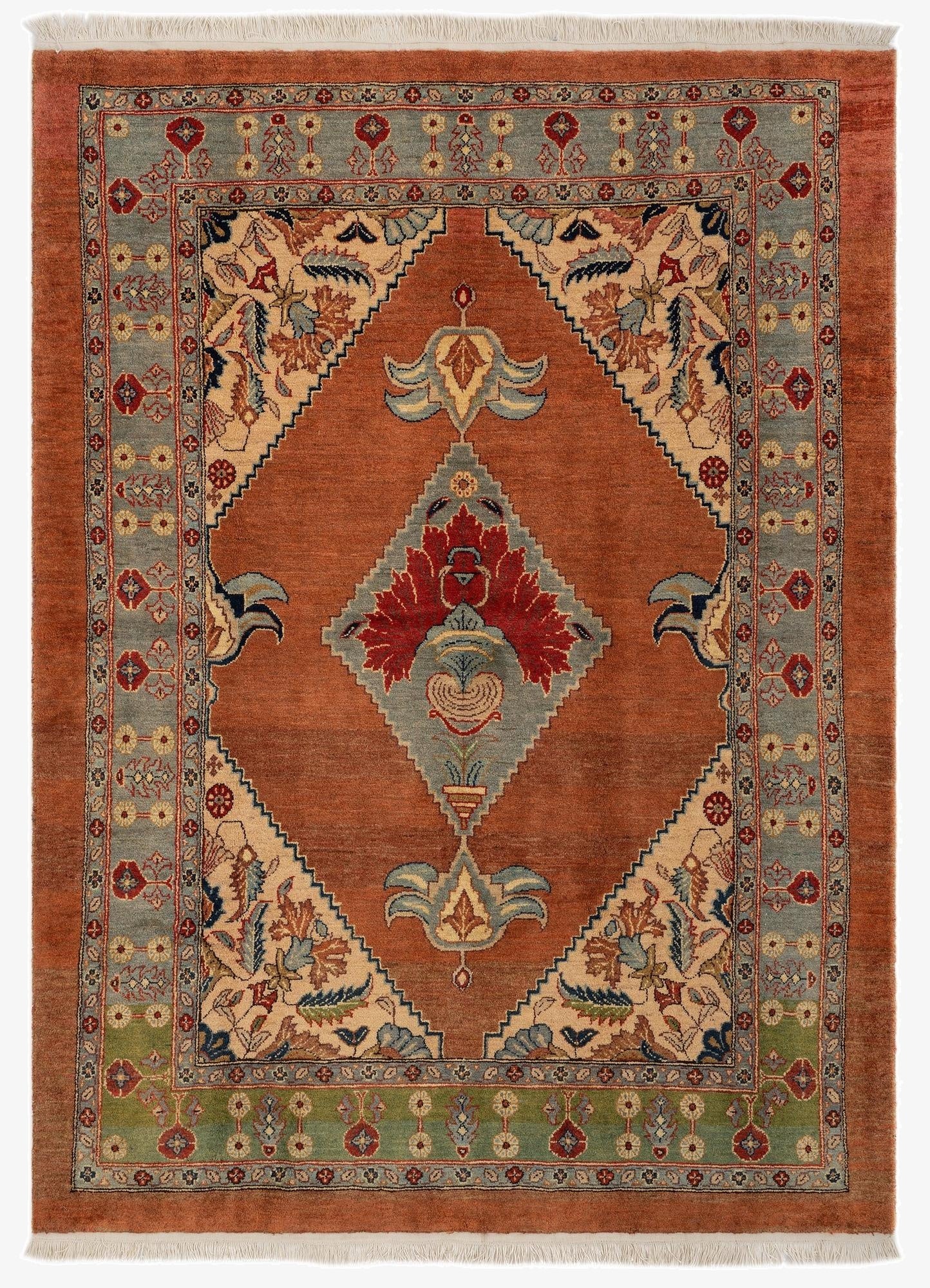  5' 11 x 8' 1  Hand Knotted Kurd Persian Wool Rug