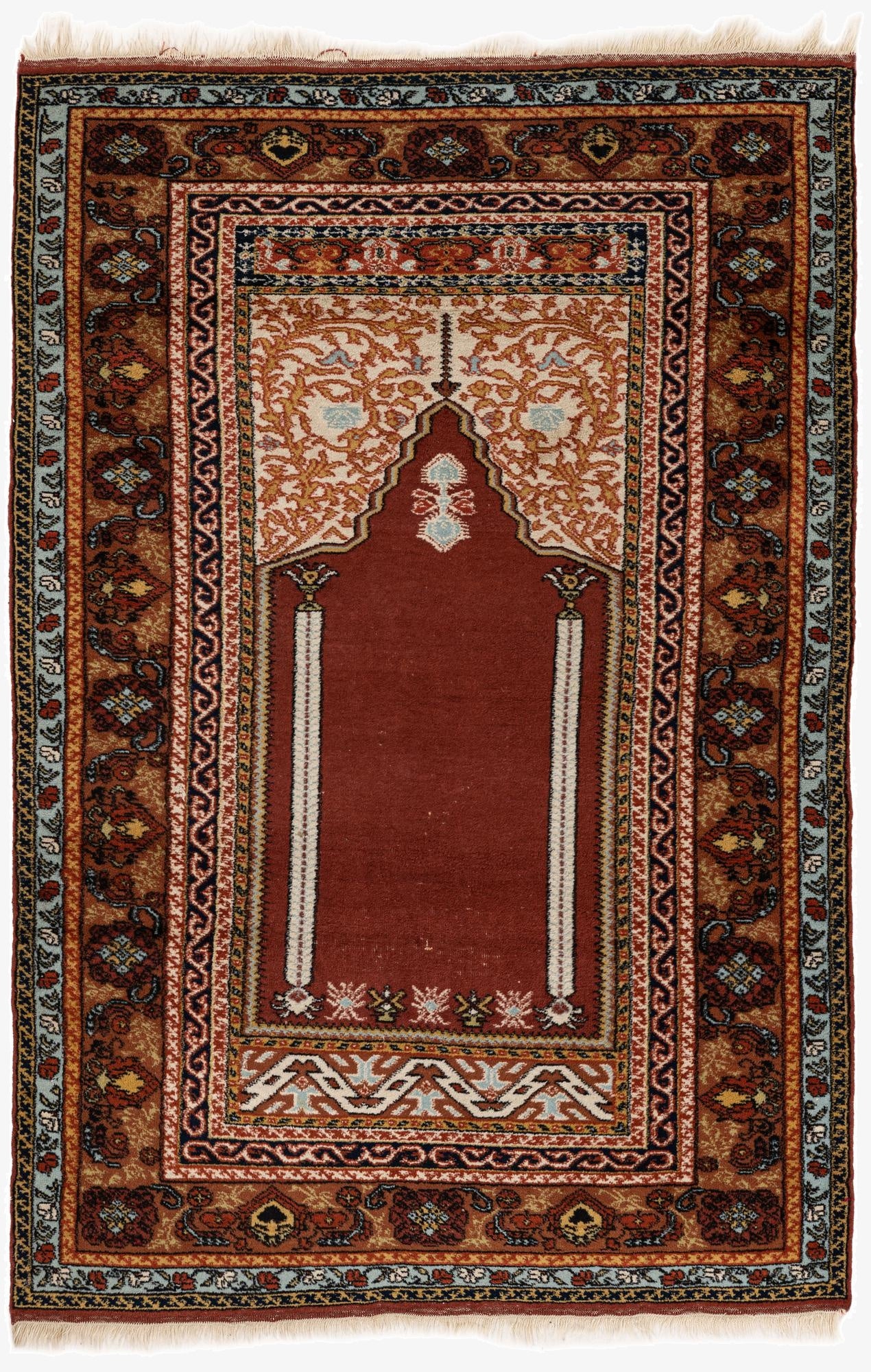  3' 7 x 5' 8  Hand Knotted Lahour Oriental Wool Rug