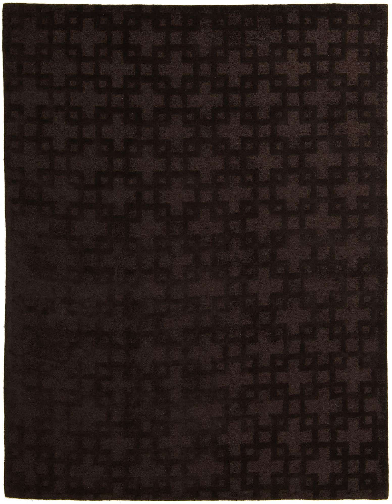 A rectangular 8x10 Luna Collection rug from Rugs.com with a modern abstract pattern in varying shades of brown, suitable for a living room.