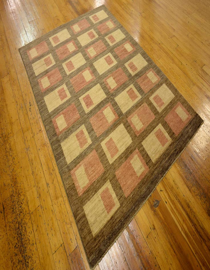 Detail image of  5' x 6' 7  Hand Knotted Modern Ziegler Oriental Rug