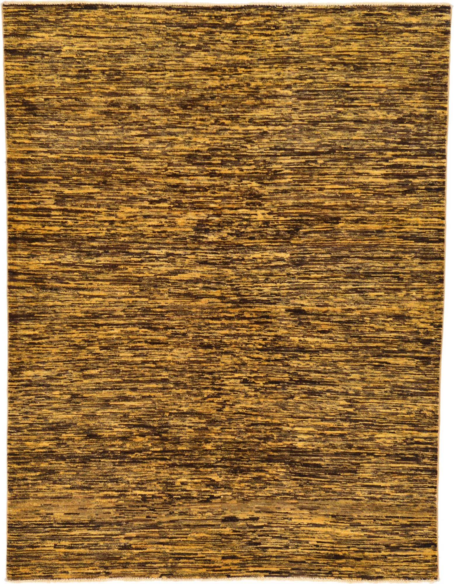 A 4x6 rectangular Rugs.com Modern Ziegler rug featuring a tribal, modern pattern in varying shades of brown and tan.