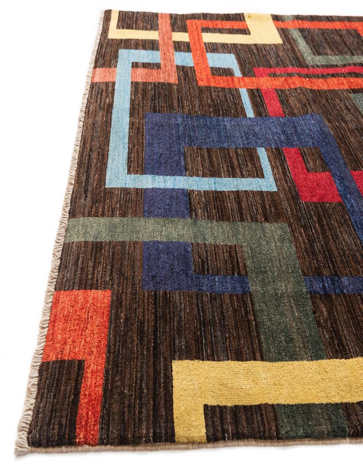 Detail image of  5' 1 x 6' 8  Hand Knotted Modern Ziegler Wool Rug