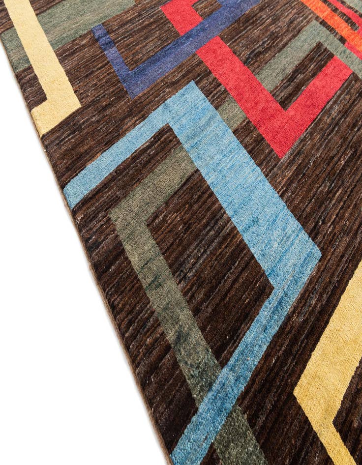 Detail image of  5' 1 x 6' 8  Hand Knotted Modern Ziegler Wool Rug