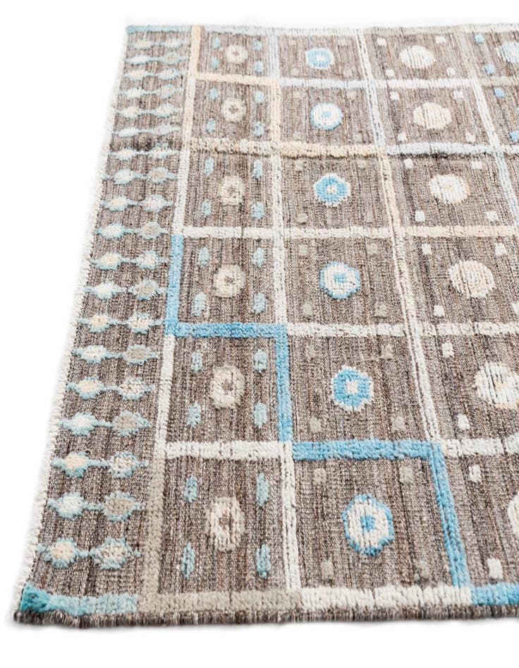 Detail image of  4' 1 x 6' 1  Hand Knotted Modern Ziegler Wool Rug