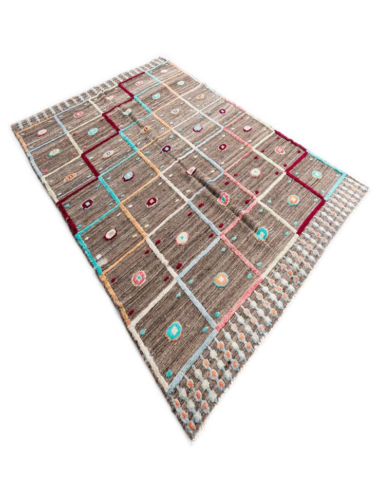 Detail image of  5' 6 x 8'  Hand Knotted Modern Ziegler Wool Rug