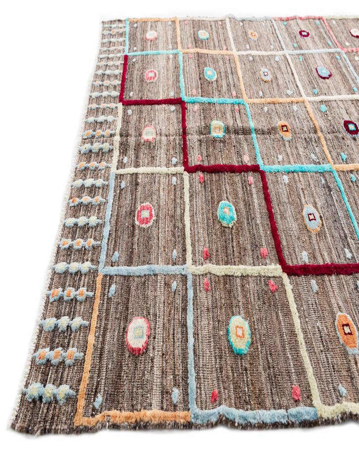 Detail image of  5' 6 x 8'  Hand Knotted Modern Ziegler Wool Rug