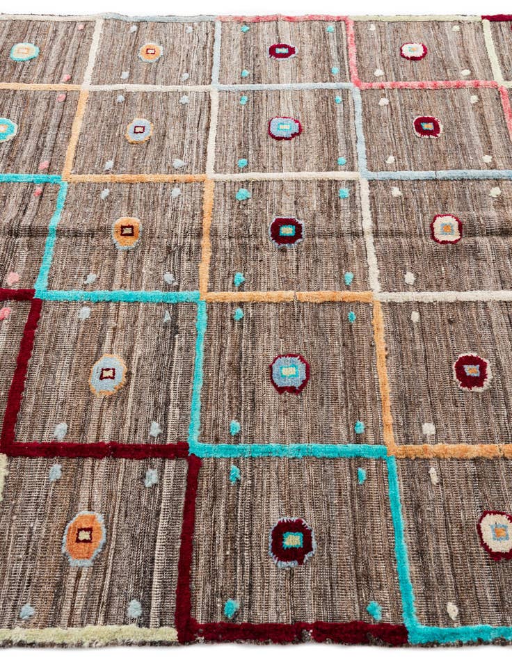 Detail image of  5' 6 x 8'  Hand Knotted Modern Ziegler Wool Rug