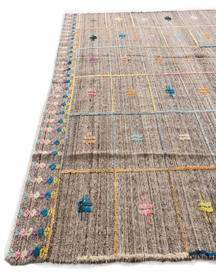 Detail image of  7' x 9' 5  Hand Knotted Modern Ziegler Wool Rug