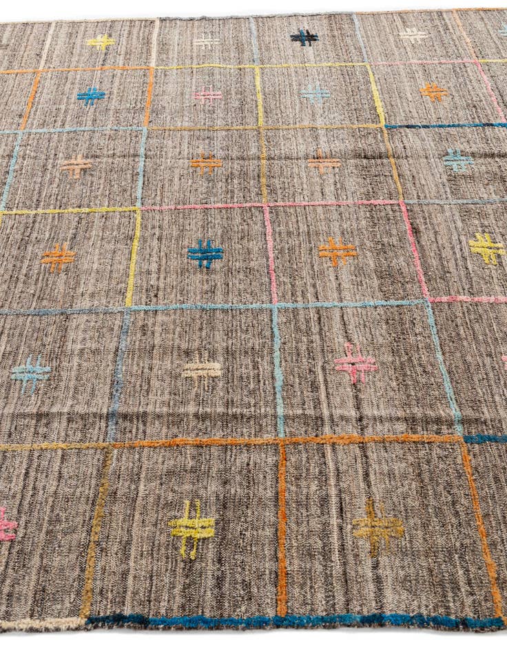 Detail image of  7' x 9' 5  Hand Knotted Modern Ziegler Wool Rug