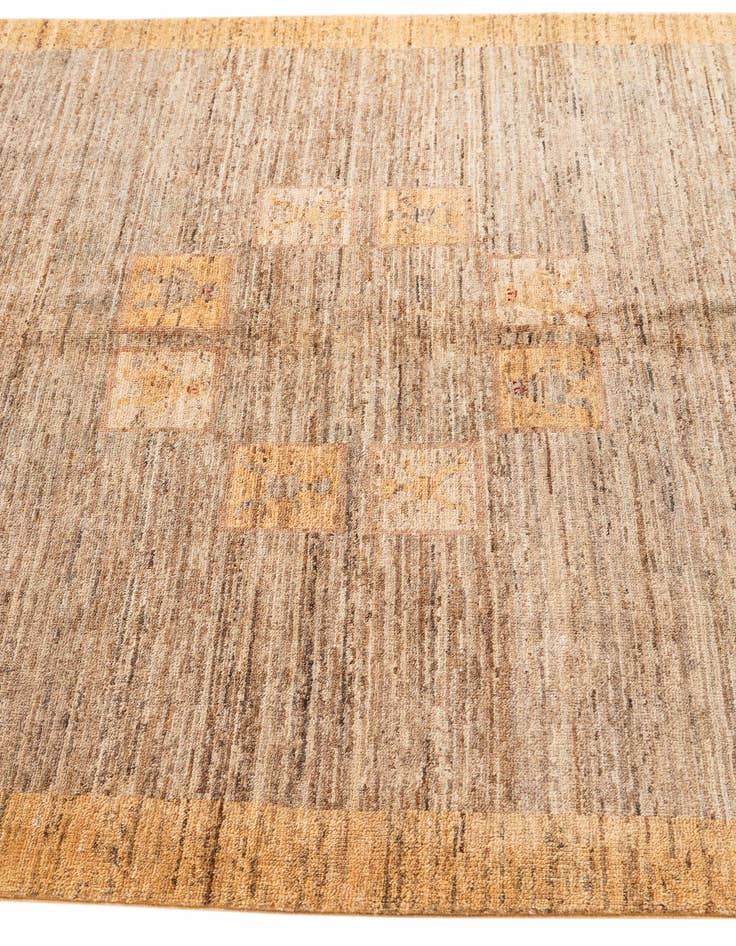 Detail image of  5' x 6' 7  Hand Knotted Modern Ziegler Rug