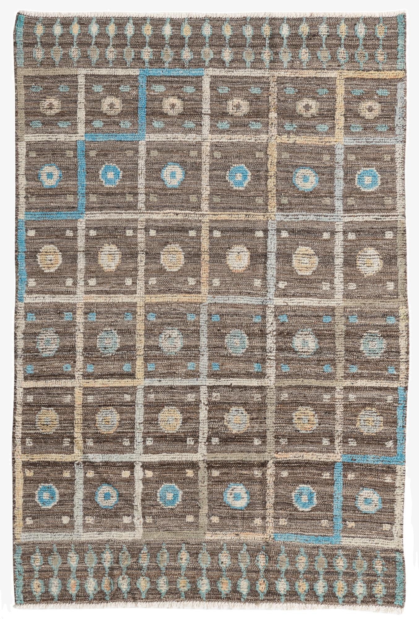  4' 1 x 6' 1  Hand Knotted Modern Ziegler Wool Rug