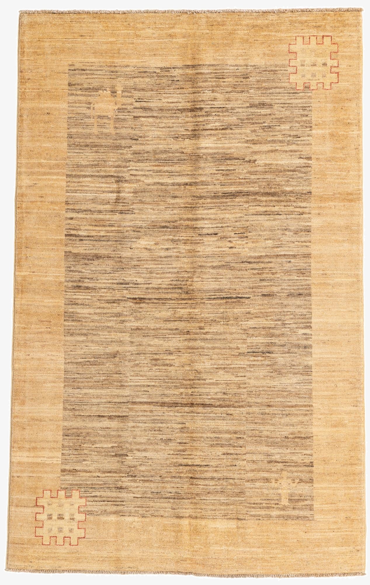  3' 9 x 6' 1  Hand Knotted Modern Ziegler Rug