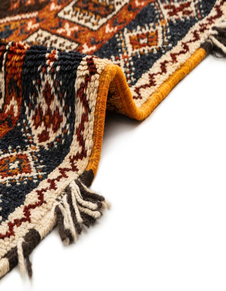 Detail image of  6' 5 x 8' 9  Hand Knotted Moroccan Oriental Wool Rug