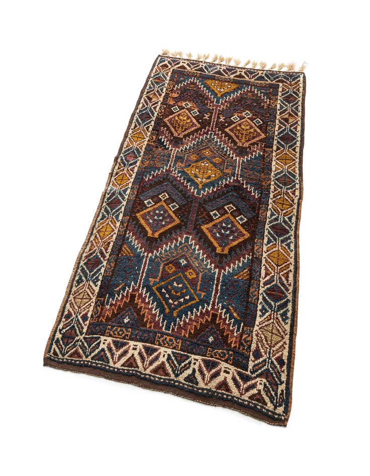 Detail image of  4' 7 x 7' 3  Hand Knotted Moroccan Wool Rug