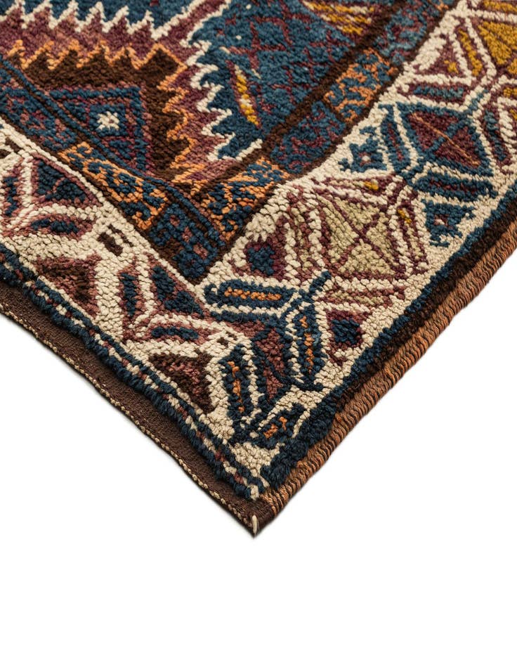 Detail image of  4' 7 x 7' 3  Hand Knotted Moroccan Wool Rug