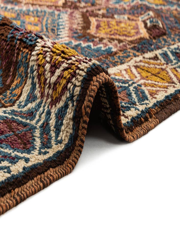 Detail image of  4' 7 x 7' 3  Hand Knotted Moroccan Wool Rug