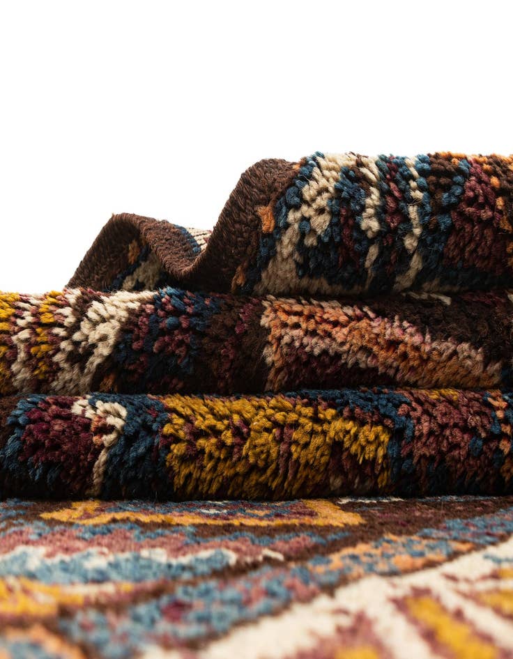 Detail image of  4' 7 x 7' 3  Hand Knotted Moroccan Wool Rug