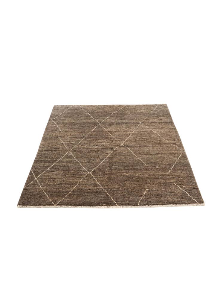 Detail image of  4' 7 x 6' 5  Hand Knotted Moroccan Wool Rug