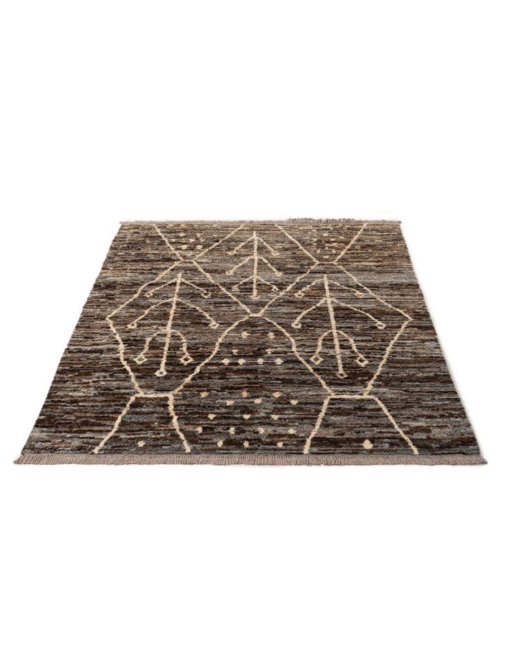 Detail image of  5' x 6' 4  Hand Knotted Moroccan Wool Rug