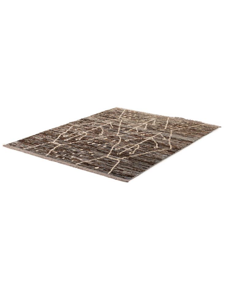 Detail image of  5' x 6' 4  Hand Knotted Moroccan Wool Rug