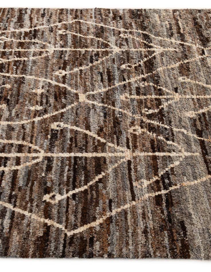 Detail image of  5' x 6' 4  Hand Knotted Moroccan Wool Rug