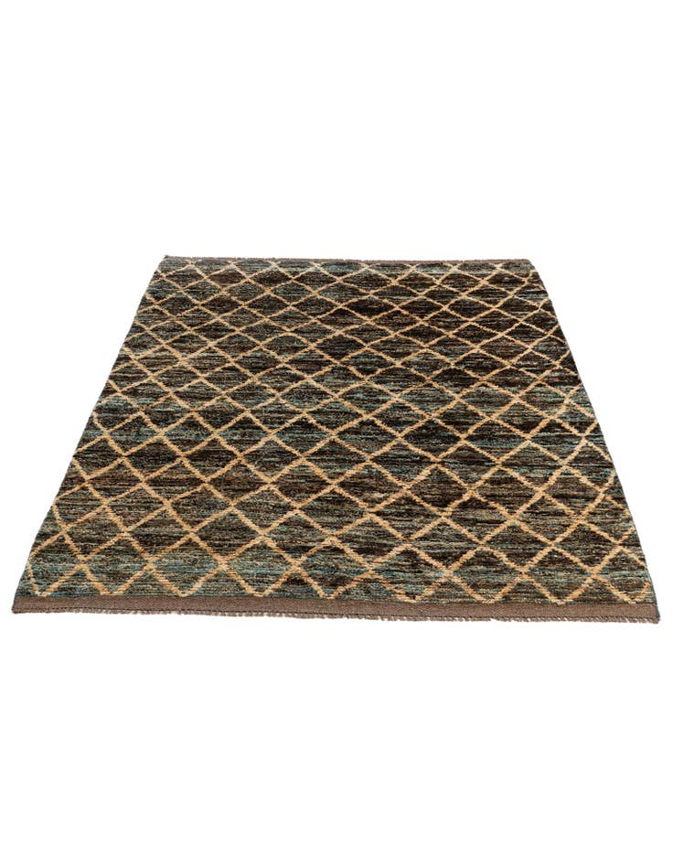 Detail image of  5' 6 x 7' 6  Hand Knotted Moroccan Wool Rug