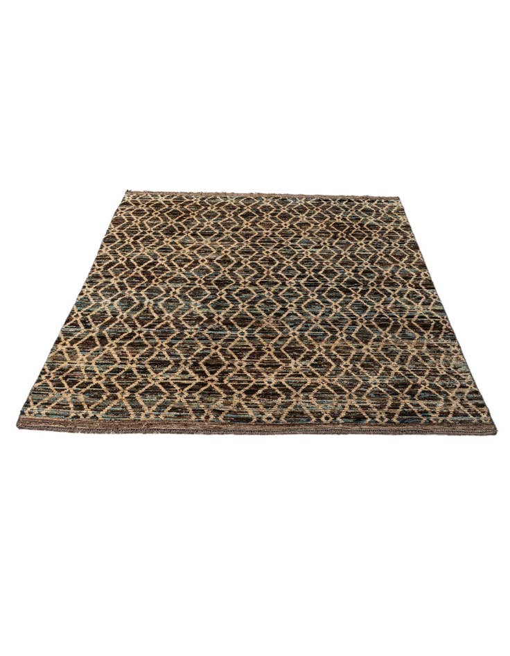 Detail image of  5' 9 x 8' 1  Hand Knotted Moroccan Wool Rug