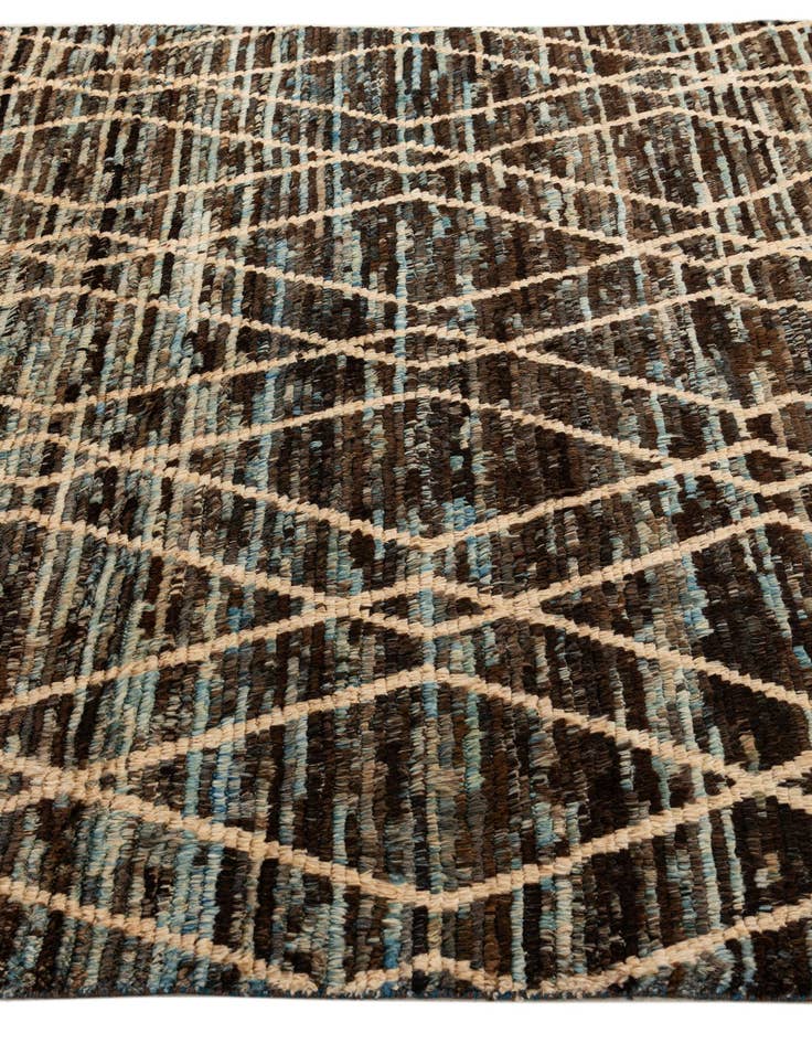 Detail image of  6' 2 x 7' 11  Hand Knotted Moroccan Wool Rug