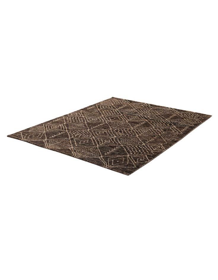 Detail image of  6' 2 x 8' 1  Hand Knotted Moroccan Wool Rug