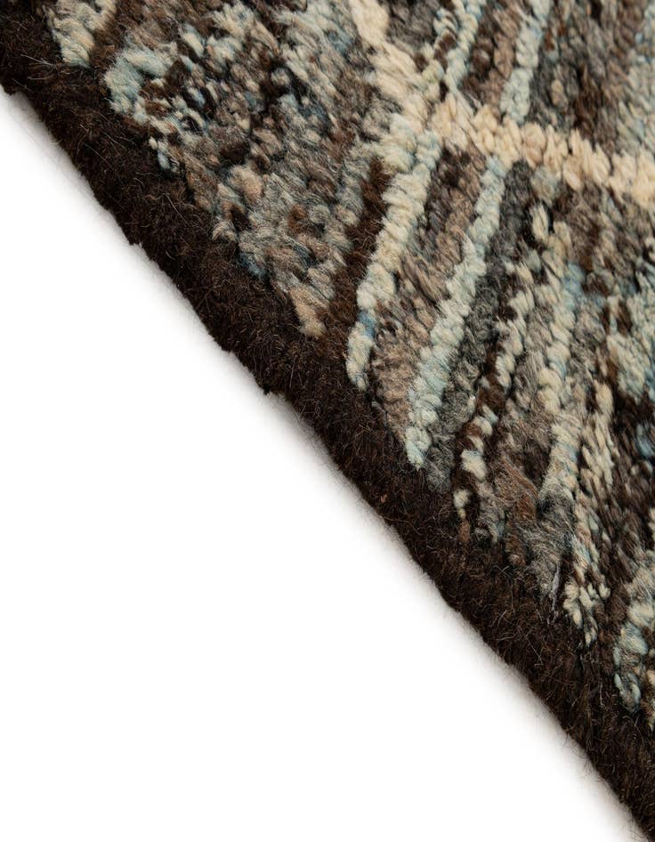 Detail image of  6' 9 x 9' 9  Hand Knotted Moroccan Wool Rug