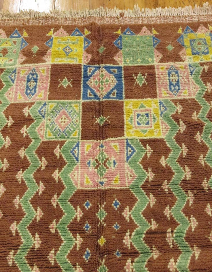 Detail image of  4' 2 x 7' 7  Hand Knotted Moroccan Wool Rug