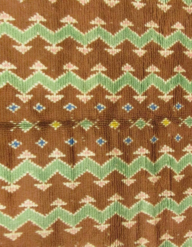 Detail image of  4' 2 x 7' 7  Hand Knotted Moroccan Wool Rug