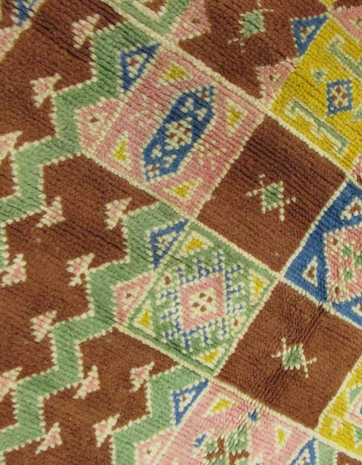 Detail image of  4' 2 x 7' 7  Hand Knotted Moroccan Wool Rug
