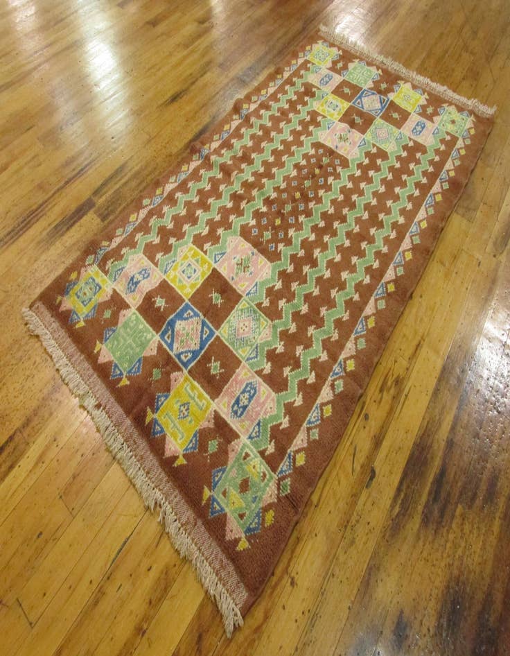 Detail image of  4' 2 x 7' 7  Hand Knotted Moroccan Wool Rug