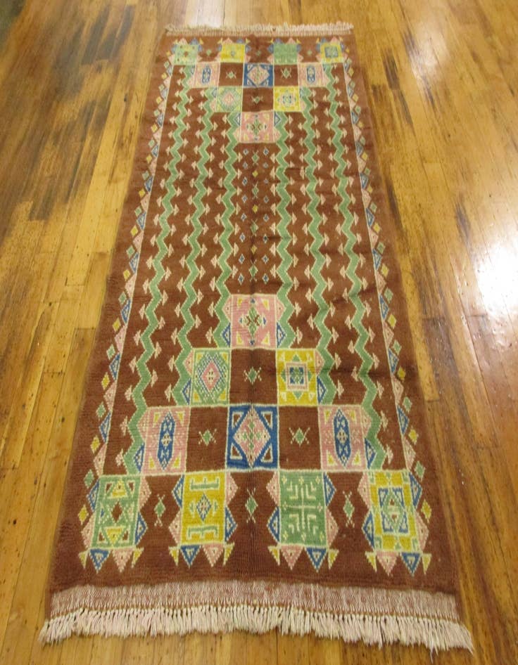 Detail image of  4' 2 x 7' 7  Hand Knotted Moroccan Wool Rug