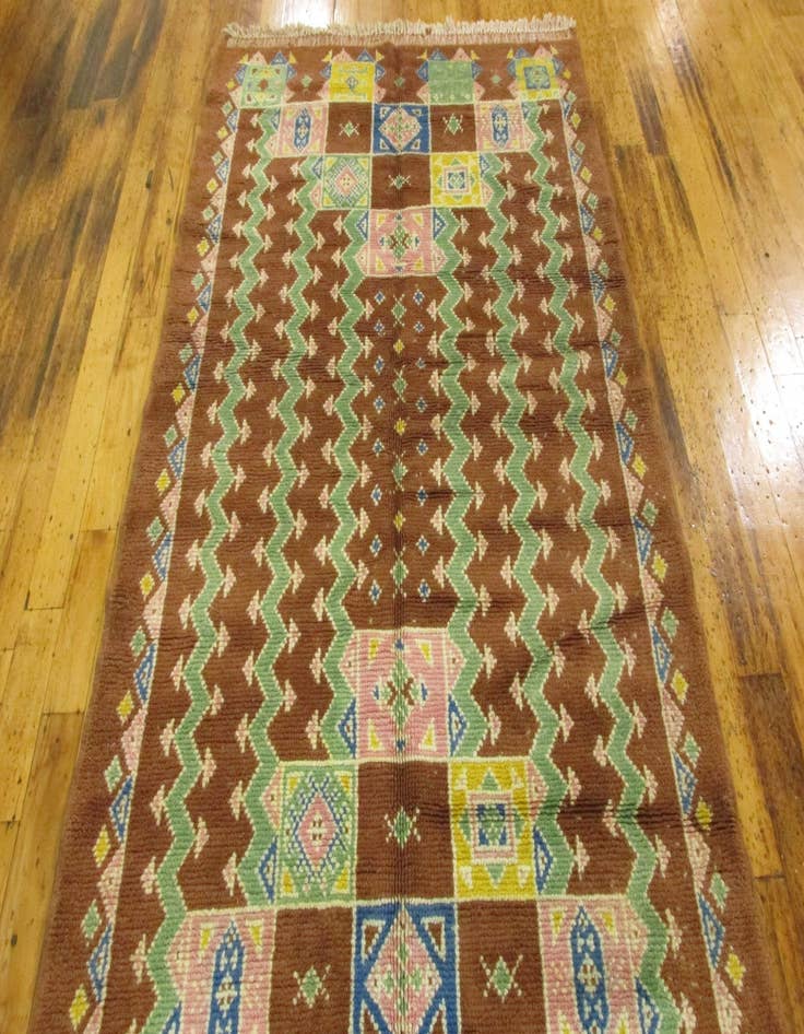 Detail image of  4' 2 x 7' 7  Hand Knotted Moroccan Wool Rug