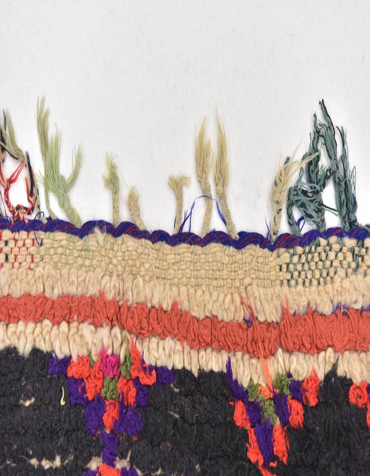 Detail image of  4' 10 x 8'  Hand Knotted Moroccan Wool Rug