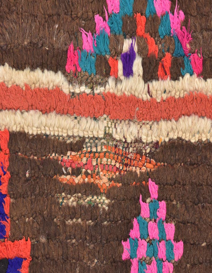 Detail image of  4' 10 x 8'  Hand Knotted Moroccan Wool Rug