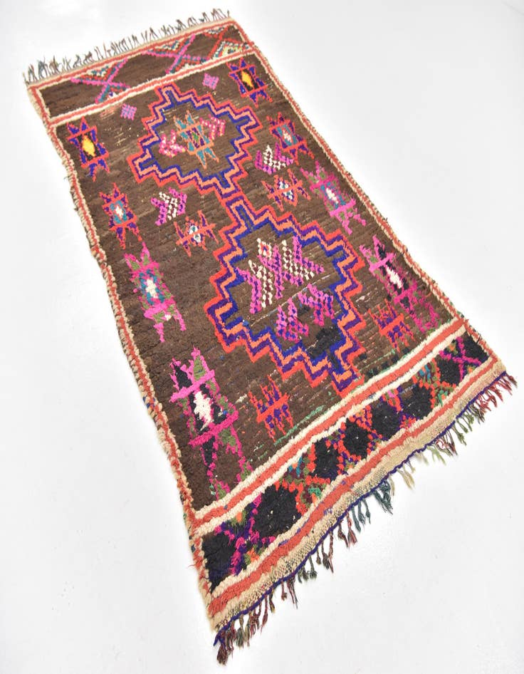 Detail image of  4' 10 x 8'  Hand Knotted Moroccan Wool Rug