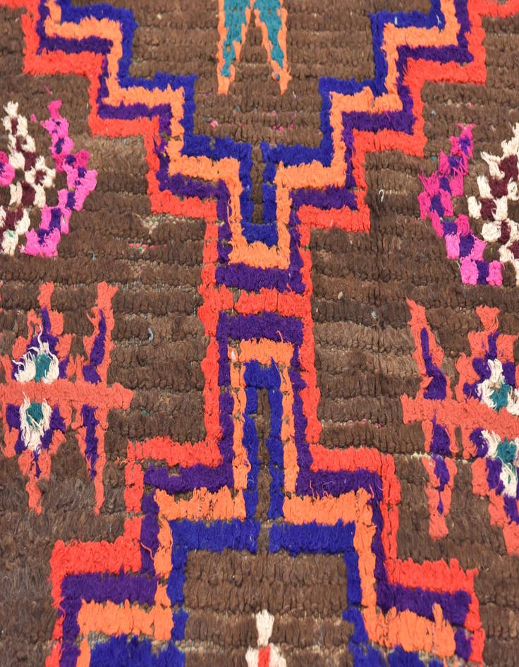 Detail image of  4' 10 x 8'  Hand Knotted Moroccan Wool Rug
